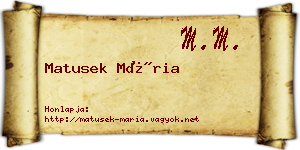 Matusek Mária névjegykártya