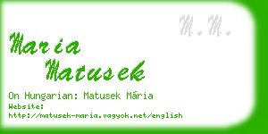 maria matusek business card